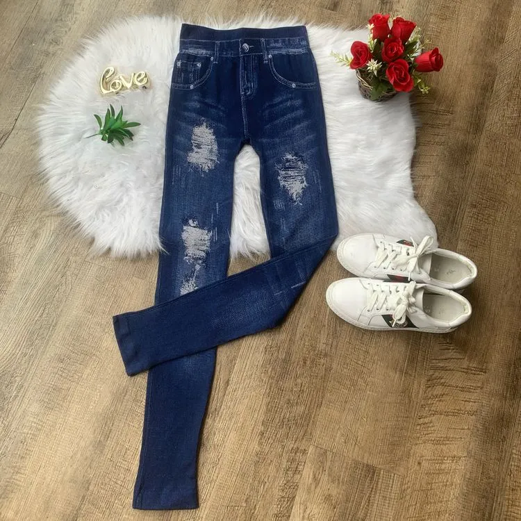 Calça legging jeans fake 007