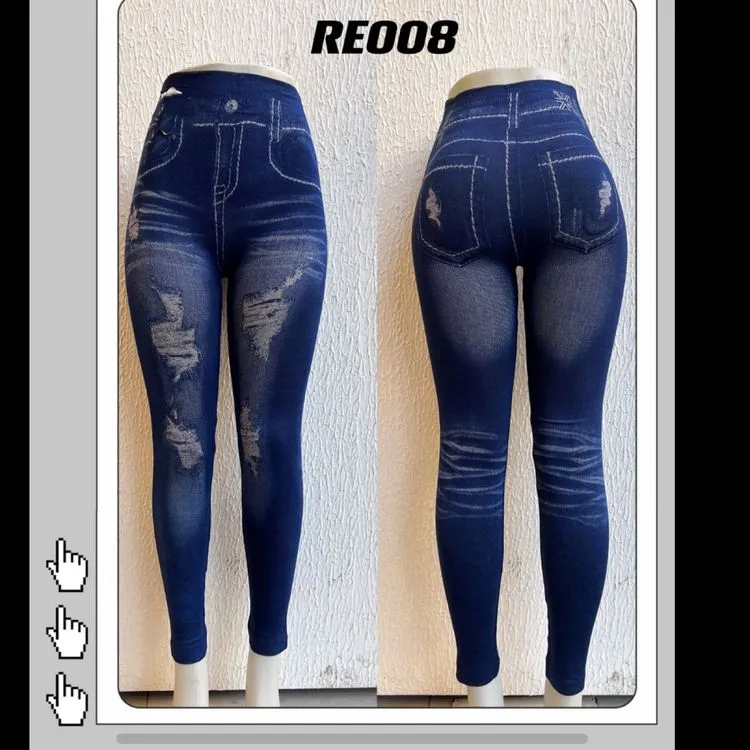 Calça legging jeans tipo rasgada