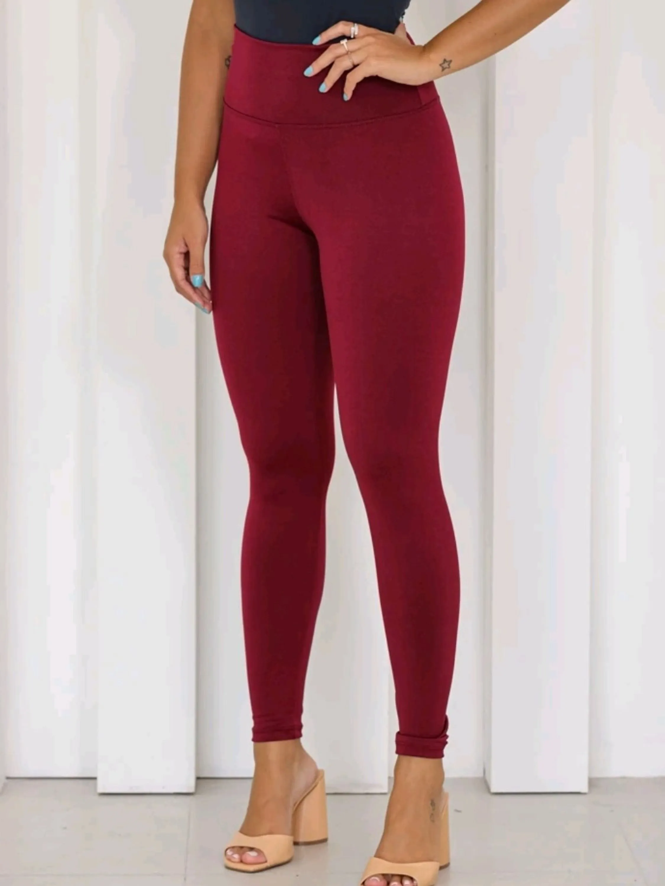 Calça legging feminina academia cintura alta tecido suplex