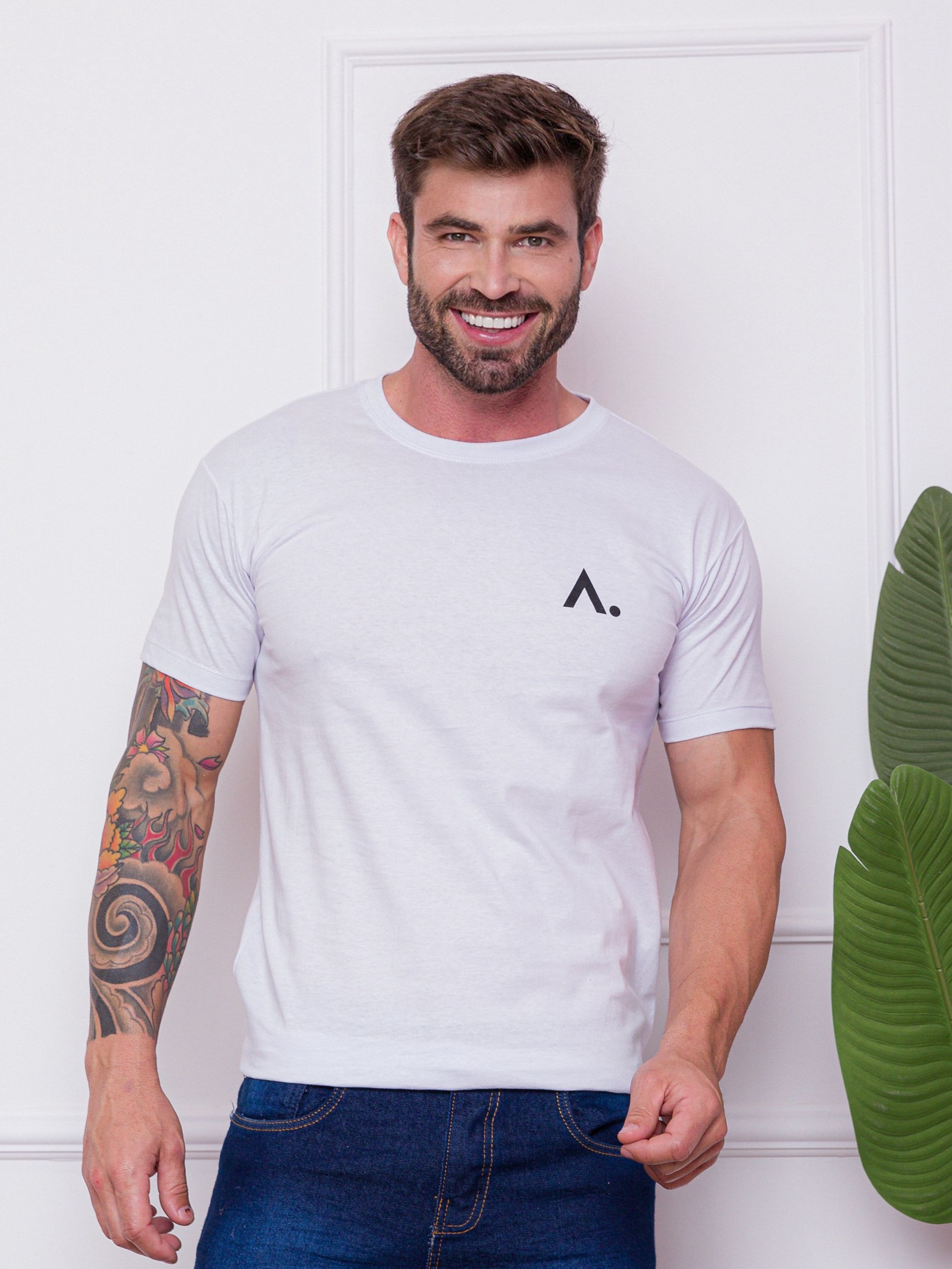 Camiseta Masculina A Simples Estampada Camisa Básica Blusa G