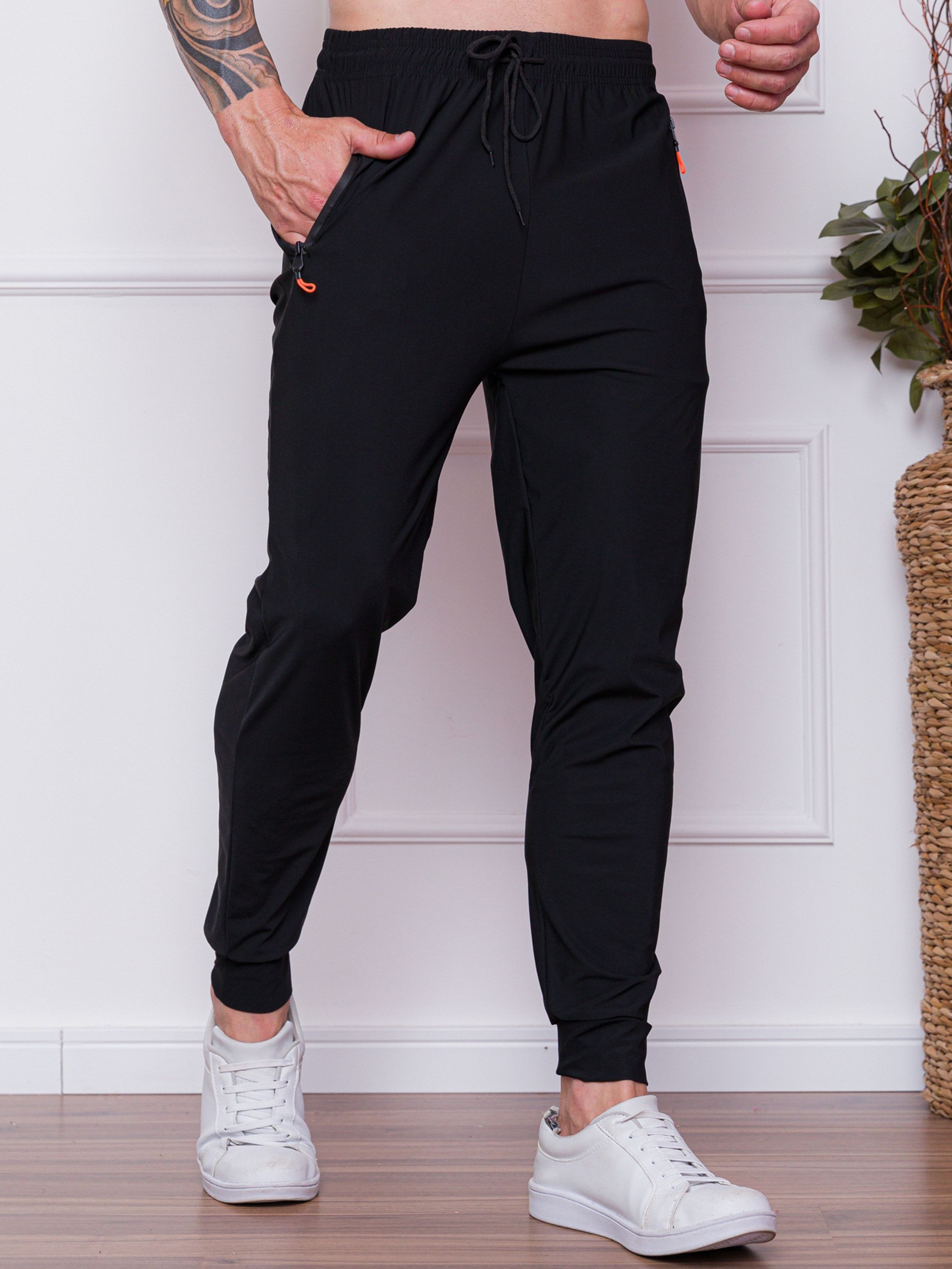 Masculina Elastana Desportivo Calças Homens Tecido Importado