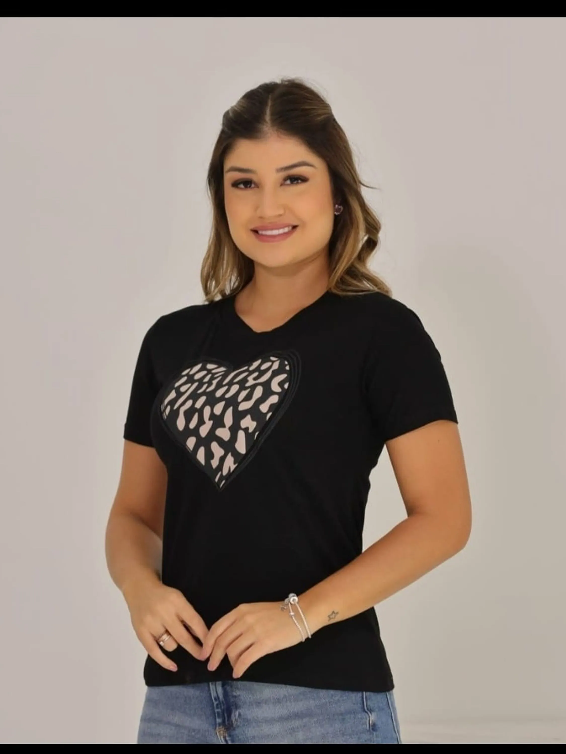 Tshirt coração onça