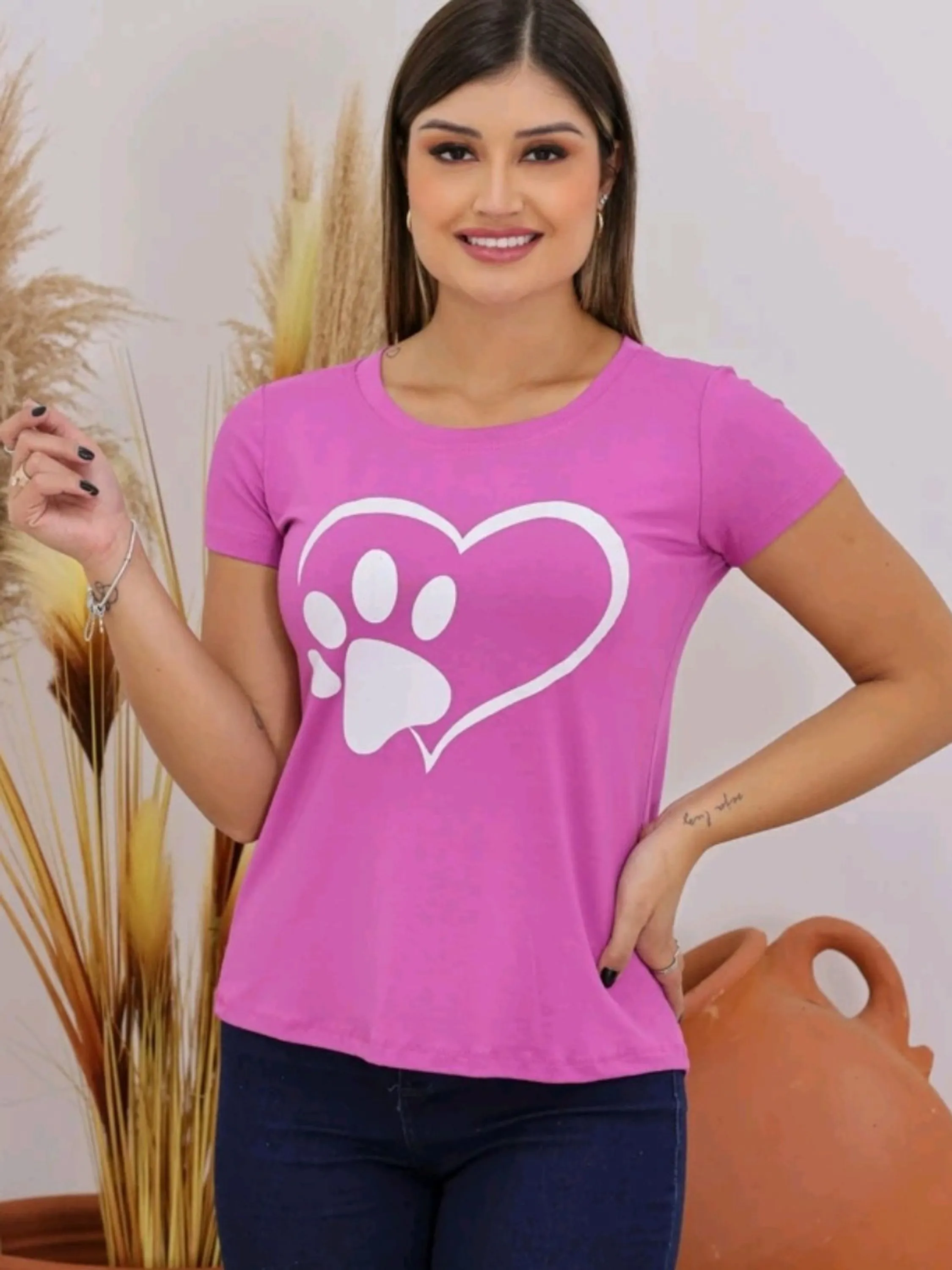 Camiseta Tshirt  feminina estampada patinha