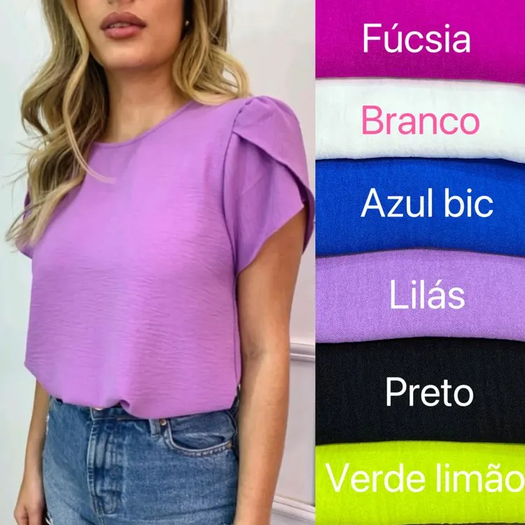 Blusa manga curta de duna Yan modas