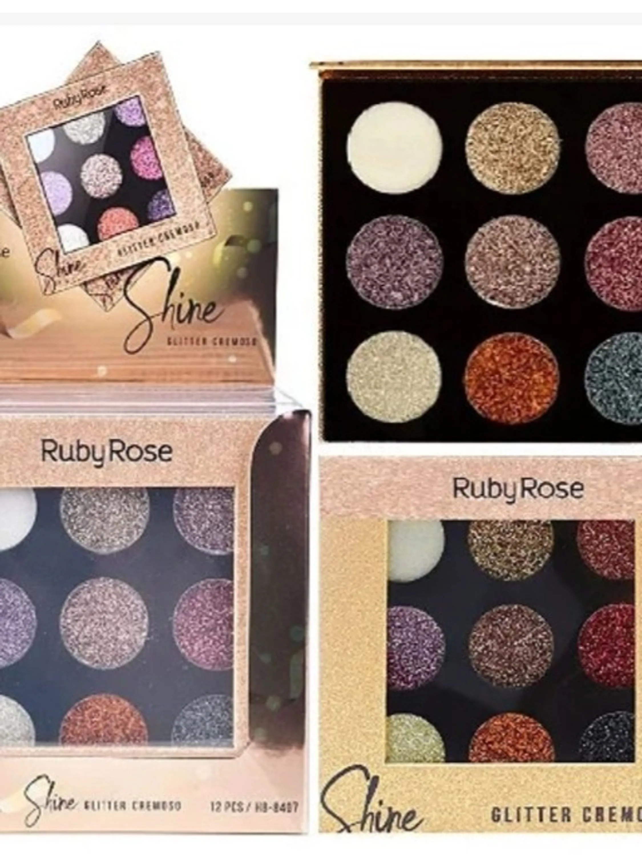 Paleta Sombra Glitter em Gel Shine Ruby Rose