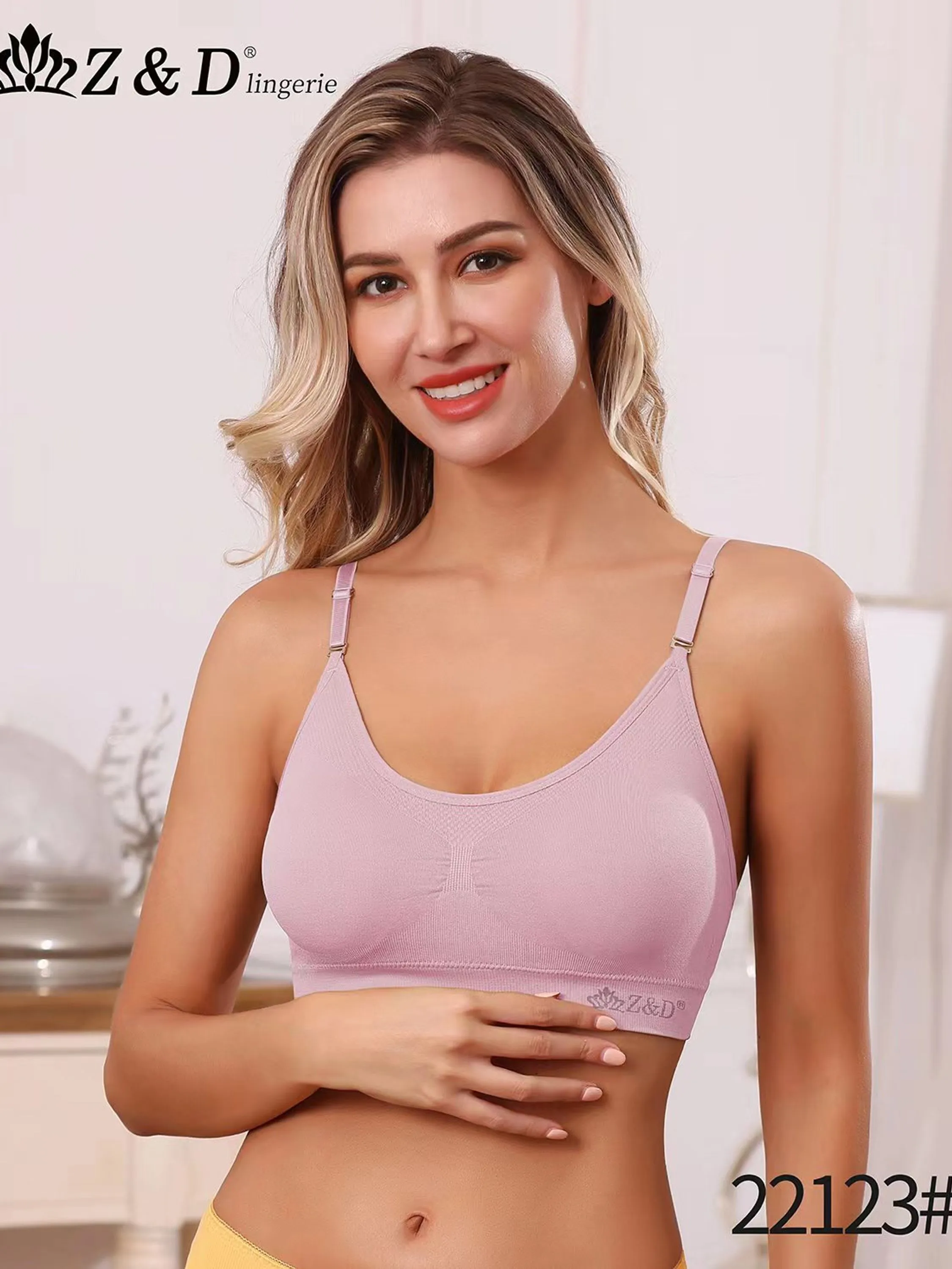 12 Peças Z&D Lingerie Top Alcas Larga Com Bojo Lisa 22123