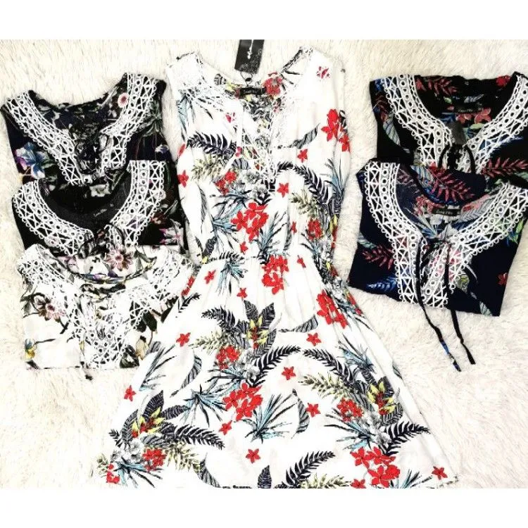 Vestido Curto Floral Tipo Estilingue Z23#