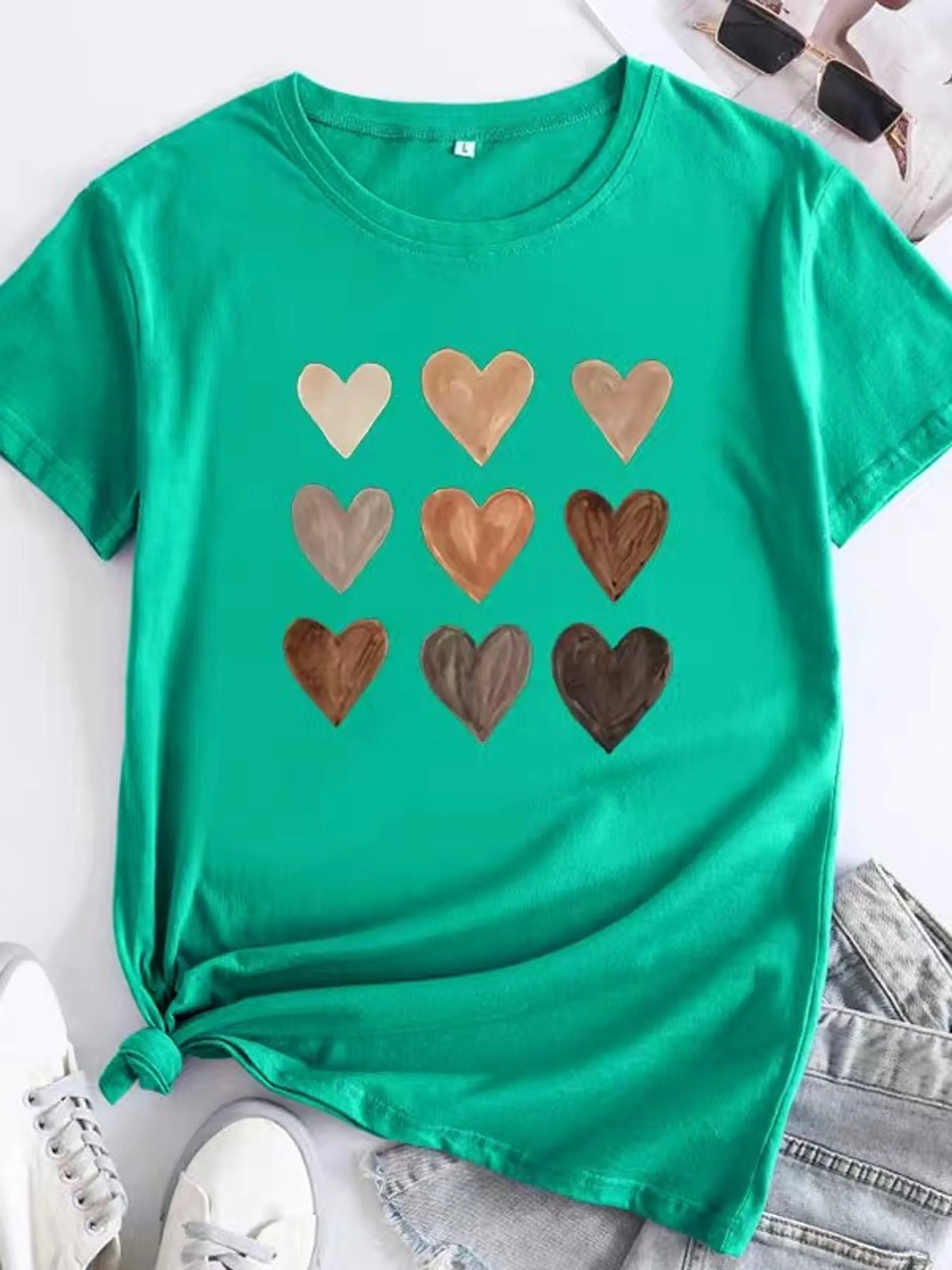 Camisetas manga curta de algodão moda feminino