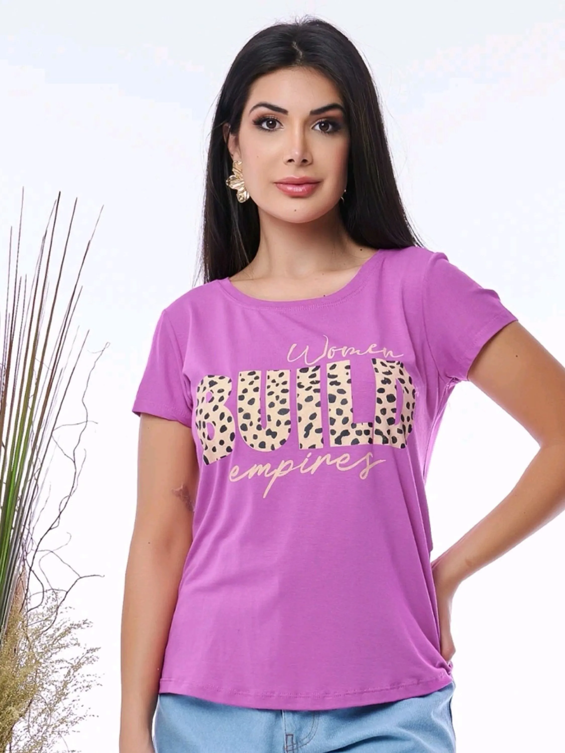 Camisetas  com estampa letra moda feminina