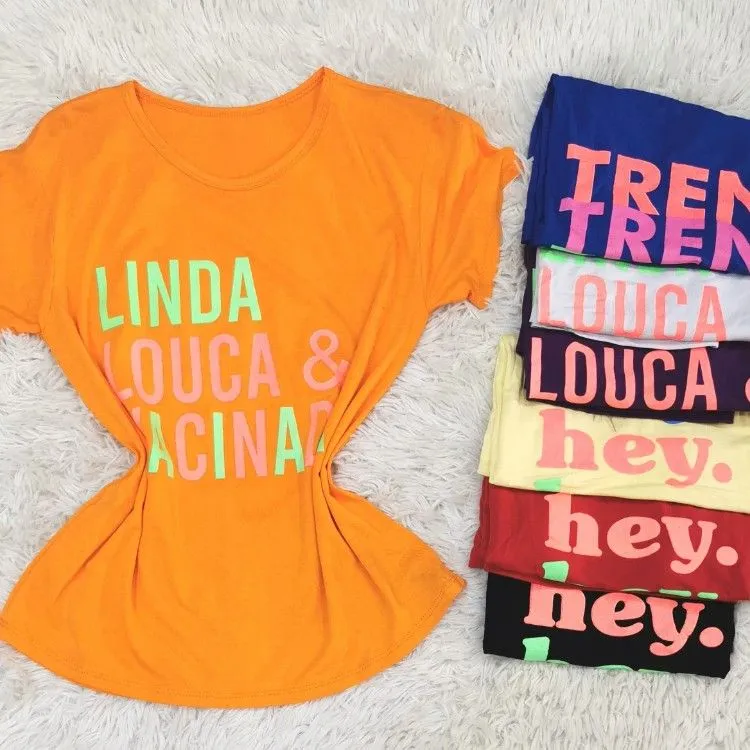 camiseta básica de feminino