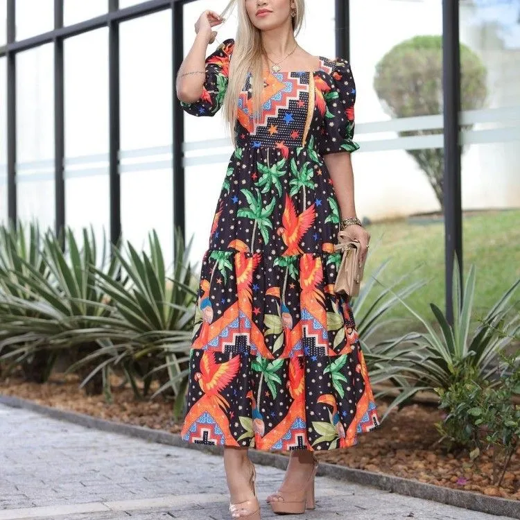 Vestido Maxi de Viscose Cigana Buraco