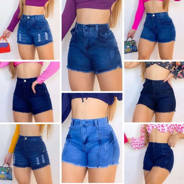 Kit 10 Shorts Jeans Feminino Com laycra laica alta qualidade