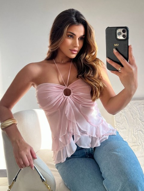 Bata tecido tule com bojo