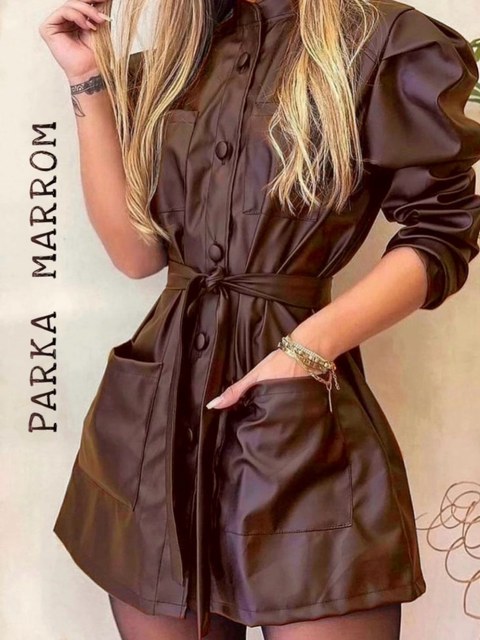 Casaco Parka Sobretudo Couro