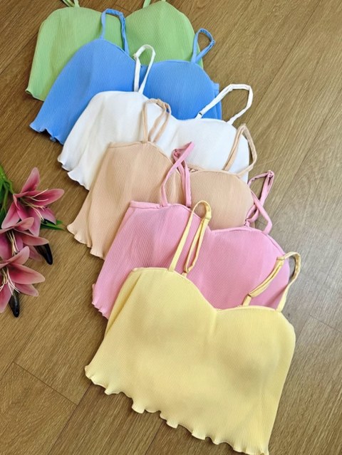 Croped Plissado com Bojo e Amarração nas costas