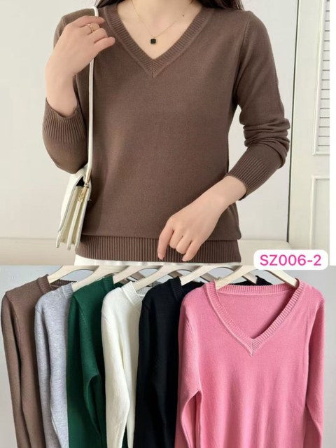 Blusa gola V modal importado look inverno