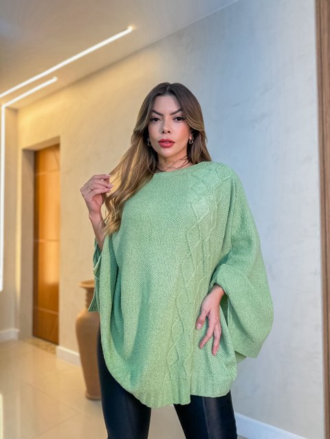 Capa ‼️sem manga‼️tricô fio mousse look inverno