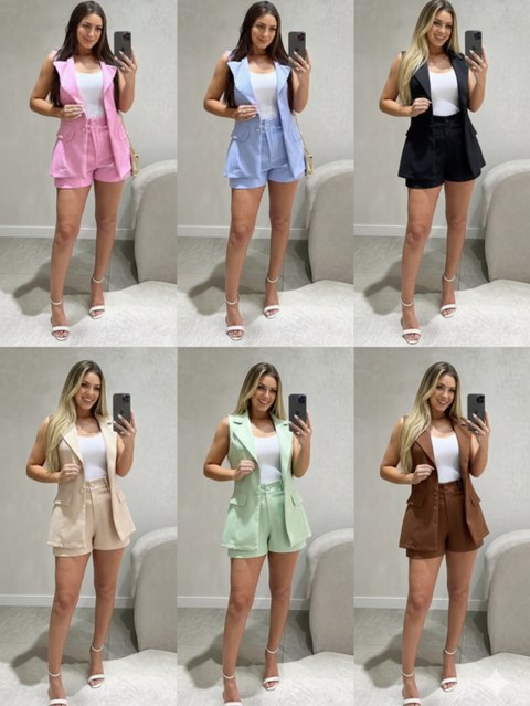 Conjunto Alfaiataria Colete Max com Short