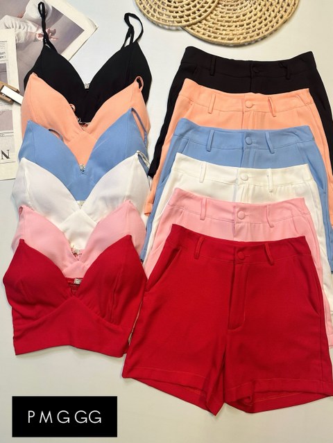 Conjunto cropped➕short com bojo ‼️Promoção‼️