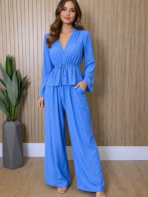 Conjunto Calça Pantalona Batinha Manga Longa Cod: 277/052
