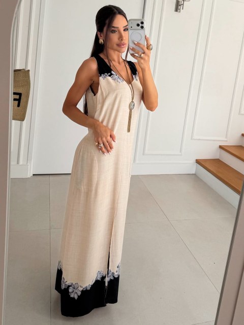 Vestido Longo Regata Estampa Barrada Cod: 243