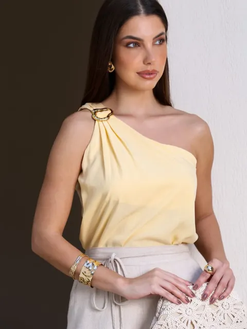 Blusa Feminina Assimétrica Ombro Nulo ⭐