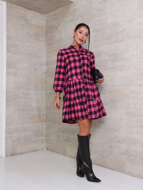 Vestido Flanelado Xadrez São João ⭐⭐