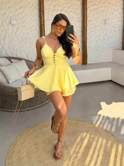 Macaquinho Feminino com Bojo Alça Regulável e Elastex ⭐