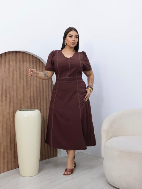 Vestido Feminino Plus Size Elegante