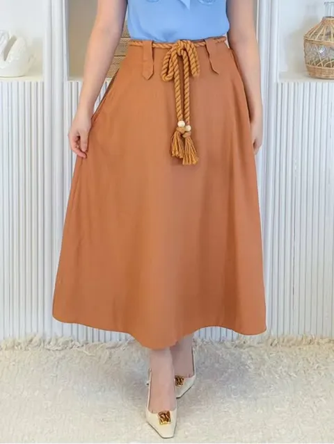 Saia Longa Forrada em Linho ⭐