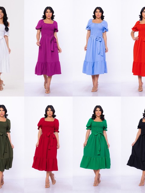 Vestido Midi Laço tecido Duna