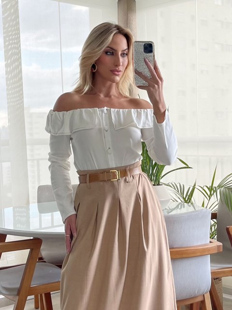 Camisa Ciganinha Com Elastano YI1398