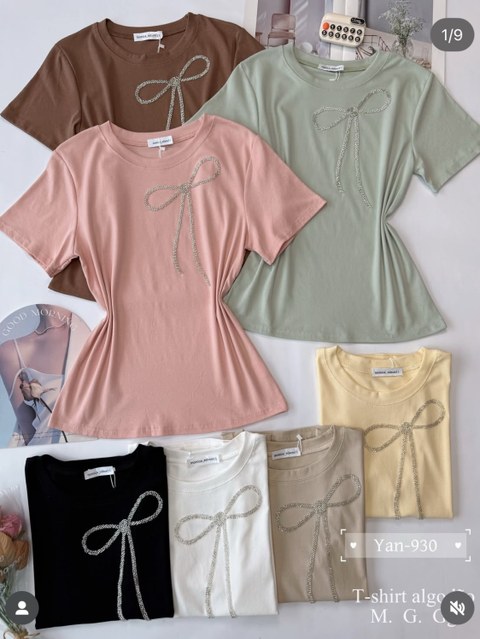 T shirt algodão de lacinho