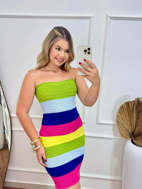 Vestido modal colorido