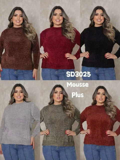 Blusa de chenille plus size