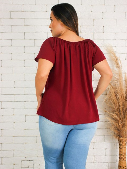 Blusa Ciganinha Lisa G e GG Em Viscose