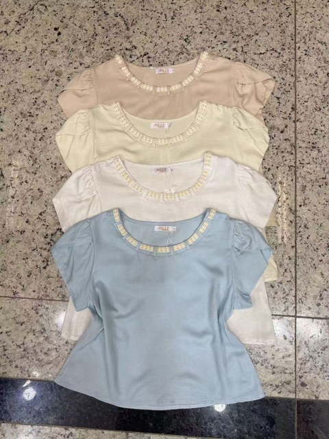Cropped  blusas manga curta  wei060708