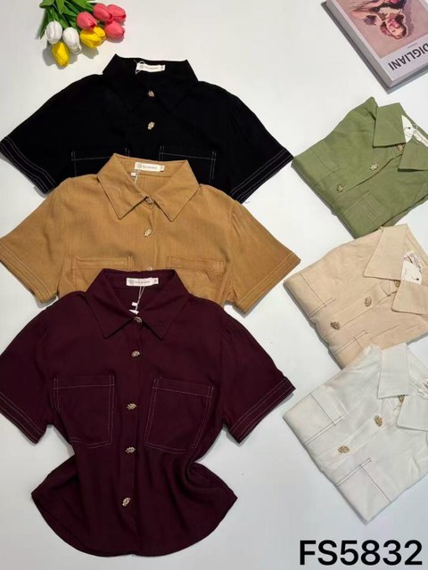 Camisa plus manga curta wei060708