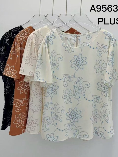 Plus blusas manga curta wei060708