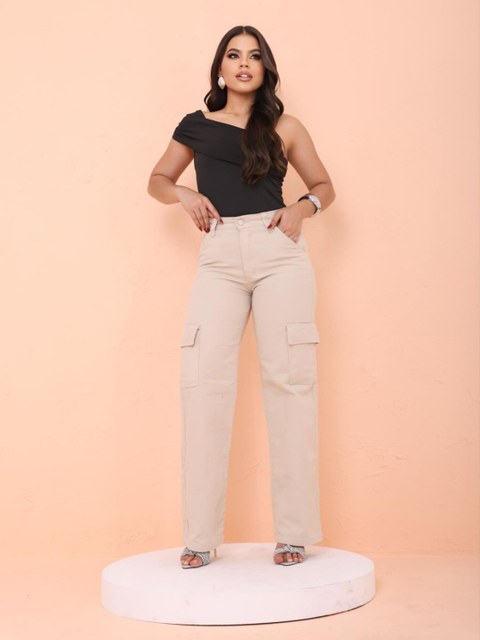Calça cargo sem laicra