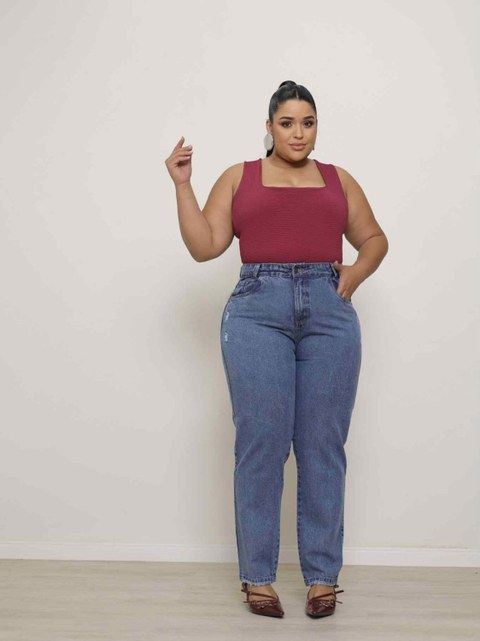 Calça mom jeans sem laicra
