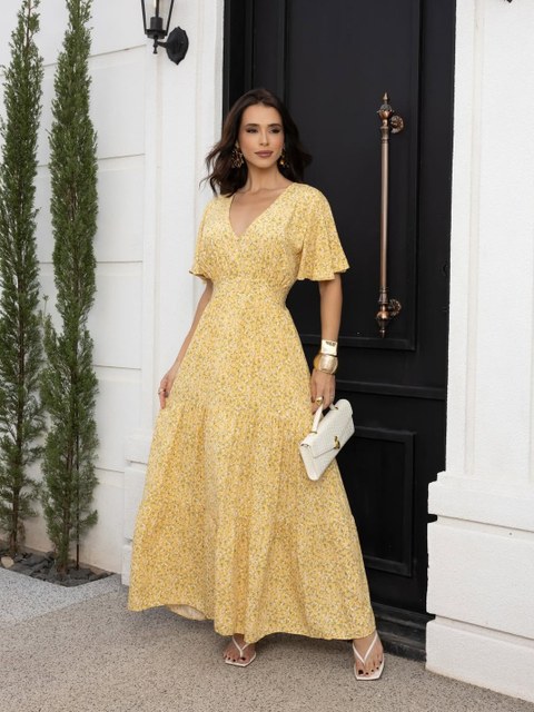 Vestido longo estampado