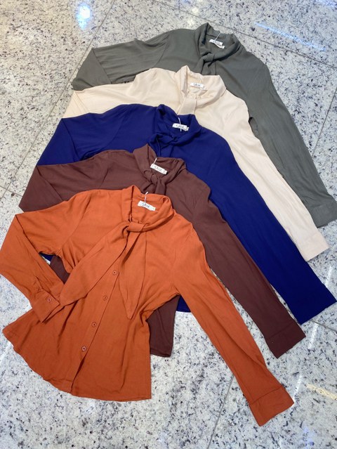 camisa lisa com elastano manga longa shu loja