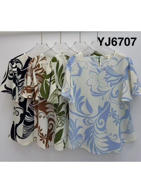 blusa estampado manga curta shu loja