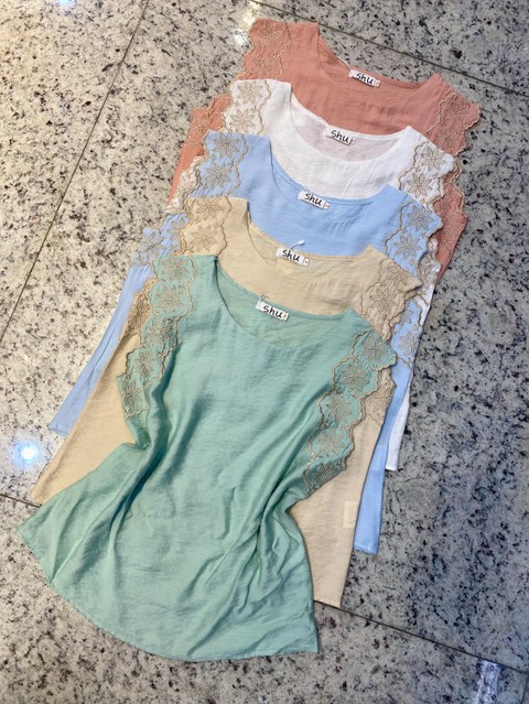 blusa de regata com bordado shu loja