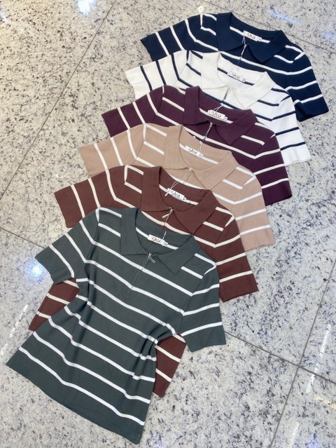 blusa de modal com zíper manga curta shu loja