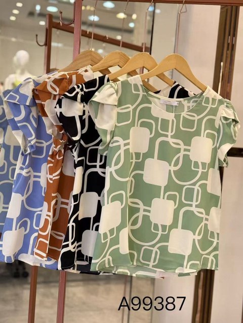 blusa estampada manga curta shu loja