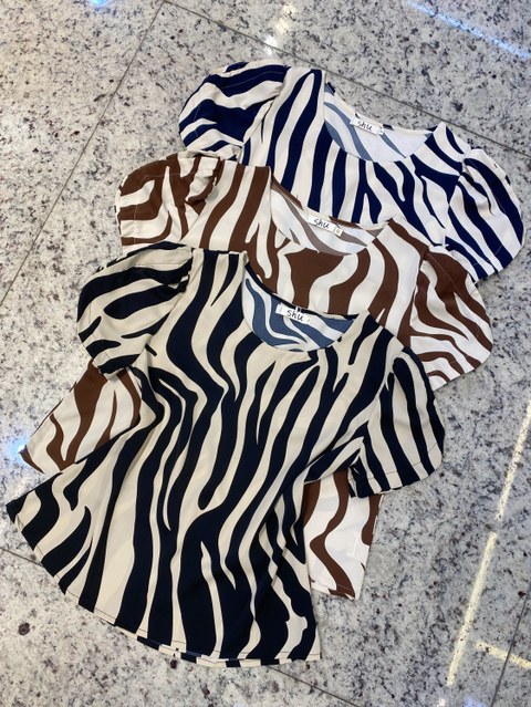 blusa de zebra manga curta shu loja