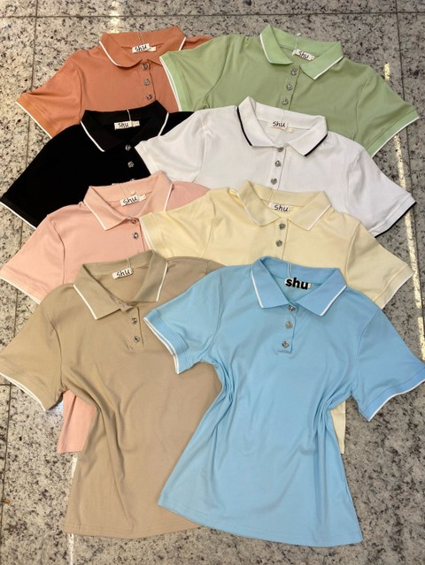 blusa polo  manga curta shu loja