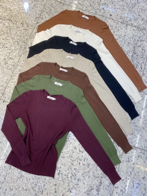 blusa lisa de modal manga longa shu loja